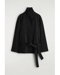 COS - Belted Wool-Blend Shawl-Collar Jacket - Lyst