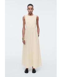 COS - Midikleid Aus Baumwolle Mit Rückenausschnitt - Lyst