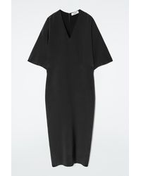 COS - Draped Silk Dress - Lyst