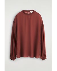 COS - Sheer Balloon-Sleeve Blouse - Lyst