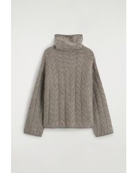 COS - Cable-Knit Brushed Pure Cashmere Sweater - Lyst