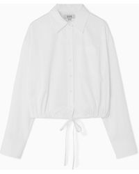 COS - Oversized Tie-detail Cropped Shirt - Lyst