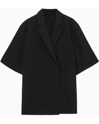 COS - Short-sleeved Silk Blazer - Lyst