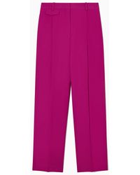 COS - Hose Aus Leinen-mix Mit Weitem Bein Und Falten - Lyst