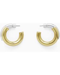 COS Large Two-tone Hoop Earrings - Metallic
