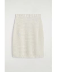 COS - Textured Knitted Cotton Miniskirt - Lyst