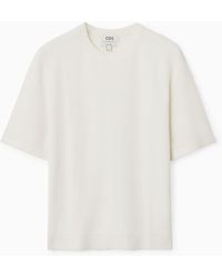 COS - Textured Knitted T-shirt - Lyst