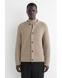COS - Strickjacke Aus Wolle Mit Rundhalsausschnitt - Lyst