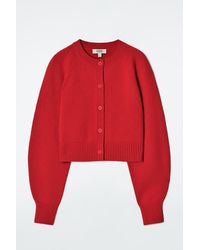 COS - Verkürzte Strickjacke Aus Wolle - Lyst