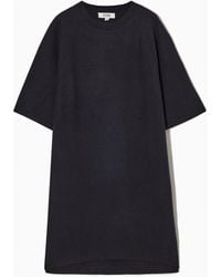 COS - Oversized-fit Wool T-shirt Dress - Lyst