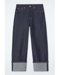 COS - Jeans Facade A Gamba Dritta Con Risvolto - Lyst