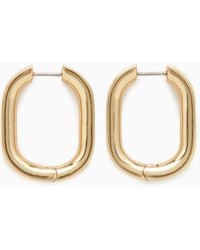 COS Oval Hoop Earrings - Metallic