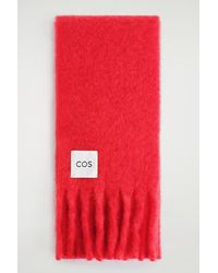 COS - Fringed Brushed-mohair Scarf - Lyst