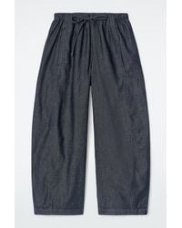COS - Barrel-Leg Denim Drawstring Trousers - Lyst