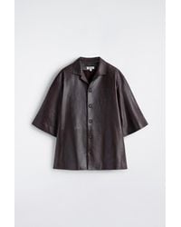 COS - Textured-Leather Shirt - Lyst