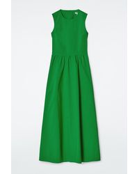 COS - Open-back Cotton Midi Dress - Lyst