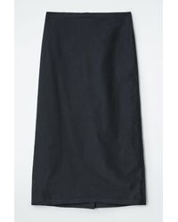 COS - Cotton Drawstring Midi Skirt - Lyst