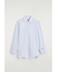 COS - Cutaway-Collar Striped Cotton-Blend Shirt - Lyst