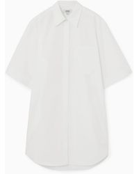 COS - Oversized Poplin Mini Shirt Dress - Lyst