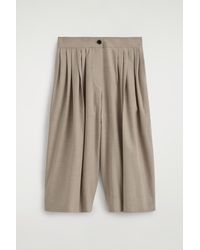 COS - Pleated Wool-Blend Culottes - Lyst