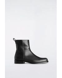 COS - Square-Toe Leather Ankle Boots - Lyst