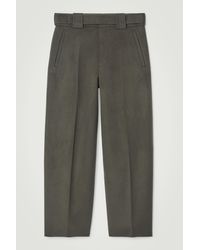 COS - The Wool Barrel-leg Trousers - Lyst