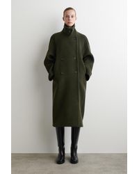 COS - Doppelreihiger Langer Oversized-Mantel Aus Wolle - Lyst