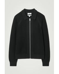 COS - Waffle-Knit Merino Wool Bomber Jacket - Lyst