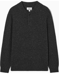 COS - Pure Cashmere Henley Jumper - Lyst