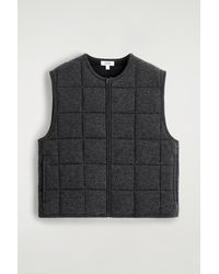 COS - Padded Quilted Knit Merino Wool Vest - Lyst