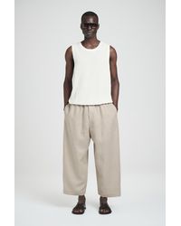 COS - Leinenhose Mit Weitem Bein Und Elastischem Bund - Lyst