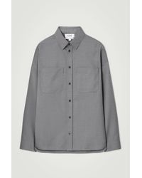 COS - Relaxed Wool-blend Utility Shirt - Lyst