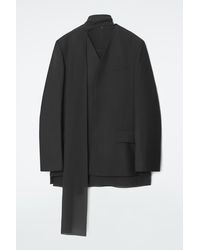 COS - Scarf-Detail Wool Blazer - Lyst