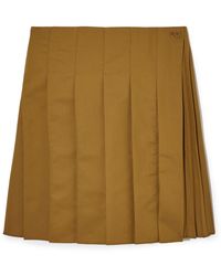 COS Pleated Mini Skirt - Natural