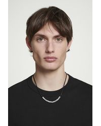 COS - Kordelkette Aus Leder Mit Perlen - Lyst