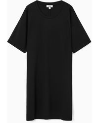 COS - Draped Mini T-shirt Dress - Lyst