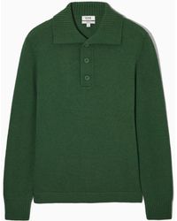 COS Men Clothing T-shirts Polo Shirts REGULAR-FIT WOOL-CASHMERE POLO SHIRT 