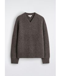 COS - Oversized Wool-Yak V-Neck Sweater - Lyst