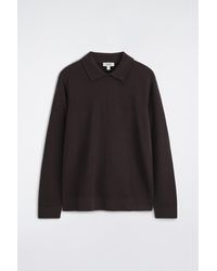 COS - Layered-Collar Lyocell-Wool Polo Sweater - Lyst