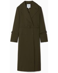 COS - Doppelreihiger Trenchcoat Aus Woll-mix - Lyst