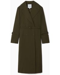 COS - Double-breasted Wool-blend Trench Coat - Lyst
