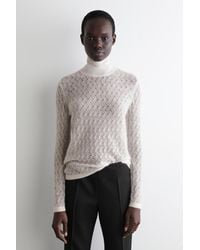 COS - Pullover Aus Mohair Mit Pointelle-Muster - Lyst