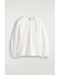 COS - Gathered Pima Cotton Blouse - Lyst