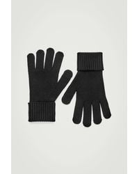 COS - Ribbed Wool Gloves - Lyst