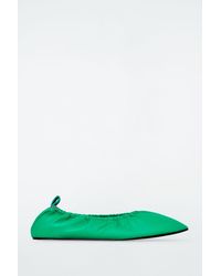 COS - The Ruched Leather Ballet Flats - Lyst
