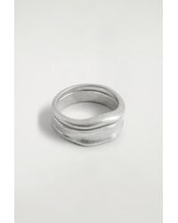 COS - 2-Pack Hammered Rings - Lyst
