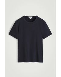COS - Slim Ribbed Cotton T-Shirt - Lyst