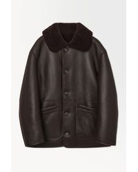 COS - The Reversible Shearling Aviator Jacket - Lyst
