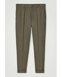COS - Turn-Up Tapered Twill Trousers - Lyst