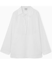COS - Tie-front V-neck Blouse - Lyst